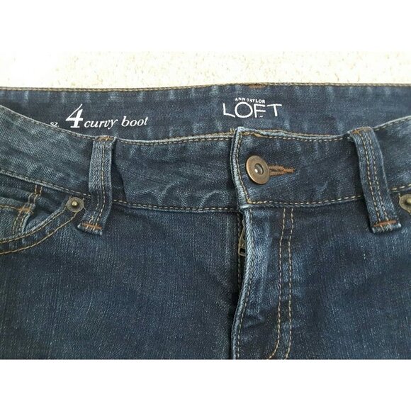 Ann Taylor Loft~Women's Size 4~Blue Denim Dark Wash Curvy Boot Jeans Stretch. - Picture 9 of 12